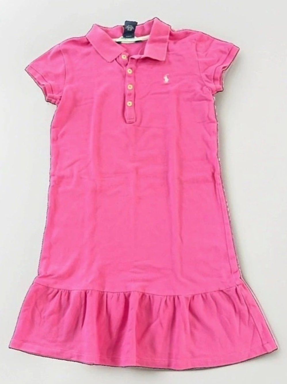 Ralph Lauren Cotton Mesh Polo Dress Girls Pink Size Large